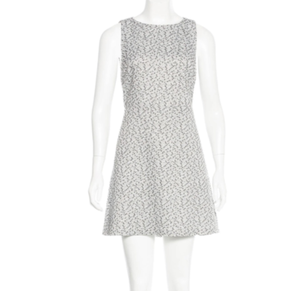 Alice + Olivia black & white tweed sleeveless mini dress size 4